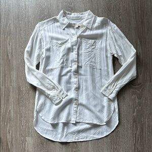 Loft White Button-Up Shirt